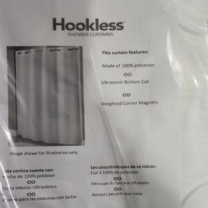 White Polyester Shower Curtain with Weighted Corner Magnets